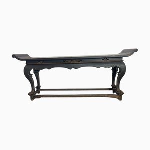Wall Console Table in Black Lacquer
