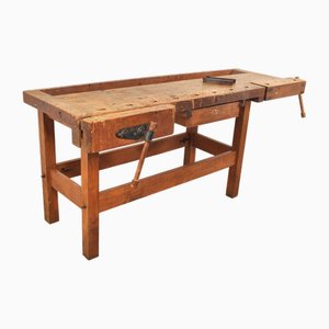 Vintage Carpenters Workbench in Beech from Nooitgedagt, 1950s