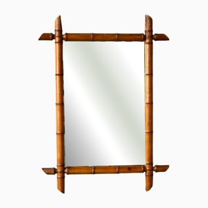 Vintage Bamboo Mirror, France, 1930s