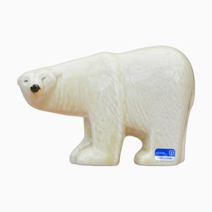Eisbär Figur aus glasiertem Steingut von Lisa Larson für Gustavsberg, 1970er