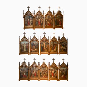 Martinus Christiaan Schenk, Via Crucis, Dipinti ad olio, con cornice, set di 14