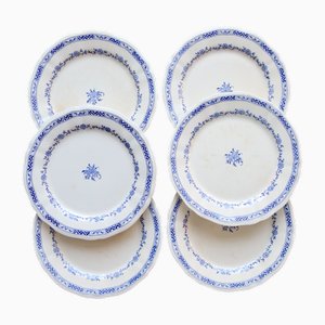 Vintage Dinner Plates with Royal Pattern from Gien, 1940s, Set of 6