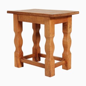 Small Brutalist Danish Oak Side Table in the style of Henning Kjærnulf for Axel Einar Hjorth, 1950s