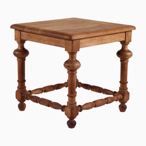 Historicism Danish Brutalist Hand-Turned Oak Stool from Axel Einar Hjorth, 1900s