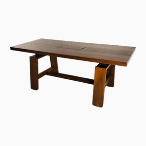 Table de Salle à Manger en Noyer avec Bols en Céramique par Silvio Coppola pour Bernini, 1960s