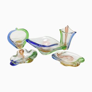 Mid-Century Rhapsody Kunstglas Set von František Zemek, Tschechoslowakei, 1960er, 5 . Set