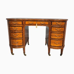 English Satinwood Kidney Desk, 1850s