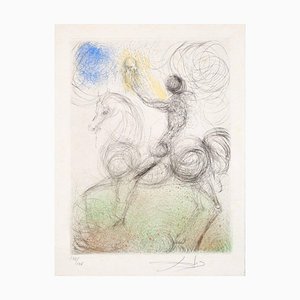 Salvador Dali, Cavalier et la mort, 1969, Pointe-sèche avec roulette