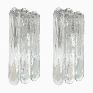 Moderne italienische Mid-Century Murano Wandleuchten von Mazzega, 1970er, 2er Set