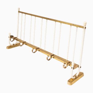 Vintage Brass Wall Coat Rack, 1950s