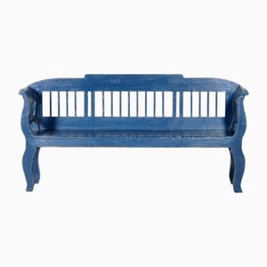Panca antica in pino blu, inizio XX secolo