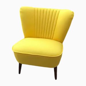 Sillón Mid-Century moderno de terciopelo, años 50