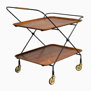 Teak & Steel Tea Trolley by Paul Nagel for JIE Gantofta, 1950s