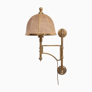 Lampada da parete regolabile in ottone, anni '50