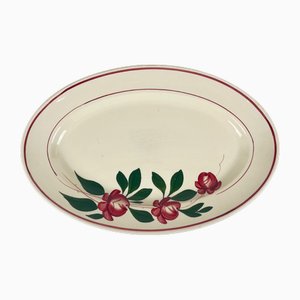 Large Oval Samois Platter from Sarreguemines, 1930s