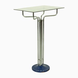 Verchromter Vintage Konsolentisch mit Glasplatte, 1970er