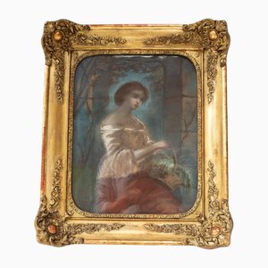 Portrait of a Young Lady, 1857, Pastel Artwork