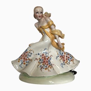 Ceramic Running Maiden by T. Galli, 1950s