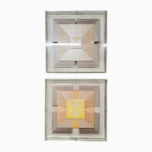 Françoise Luciani, Orange Suite Diptych Double Wall Sculpture, 2011, Cardboard Relief Artwork