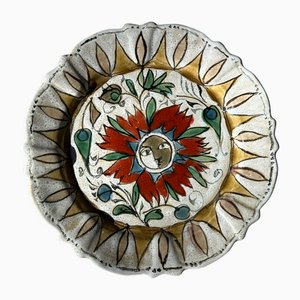 Italienischer Vintage Art Wandteller aus Keramik von Elio Schiavon & Gunter Erhart für SKK, 1972