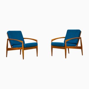 Model 121 Paper Knife Easy Chairs by Kai Kristiansen for Magnus Olesen, 1960s, Set of 2