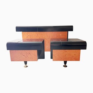 Coiffeuse Triptyque et Tables de Chevet par Pierre Cardin, 1970s, Set de 3