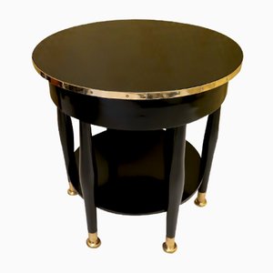 Tavolo Art Nouveau in ottone nero, anni '10