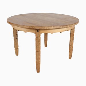 Danish Round Extendable Dining Table in Oak by Axel Einar Hjorth, 1970s