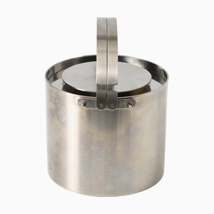 Cylinda Ice Bucket with Tongs by Arne Jacobsen for Stelton, 1980s, Set of 2