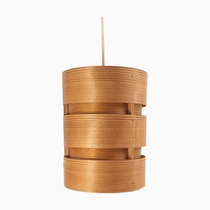 Pine Veneer Pendant Light by Hans-Agne Jakobsson for Ellysett, 1960s