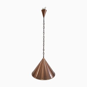 Copper Pendant Lamp attributed to E.S. Horn Aalestrup, Denmark, 1950s