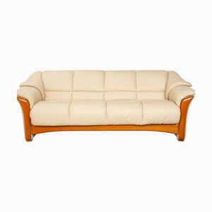 Oslo 4-Sitzer Sofa aus cremefarbenem Leder von Stressless