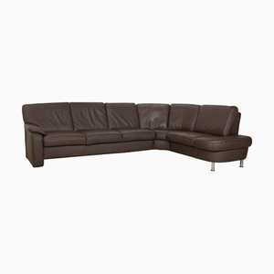 Brown Leather Corner Sofa from Hukla