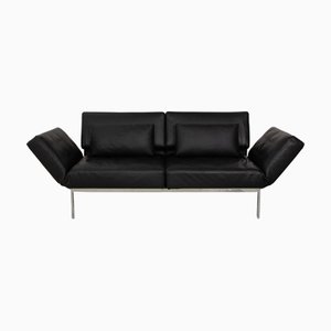 Roro 2-Sitzer Sofa aus schwarzem Leder von Brühl