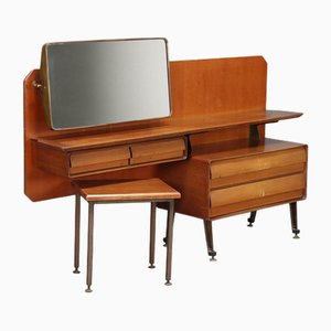 Vintage Dressing Table with Mirror and Stool, 1960s