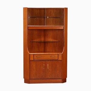 Mueble esquinero vintage de chapa de teca, años 60