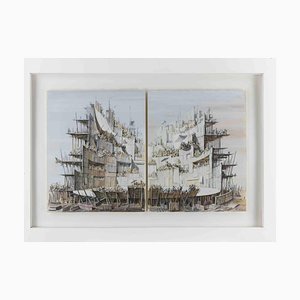 Fabrizio Clerici, Le Grand Theatre, Ink & Tempera on Paper, 1947