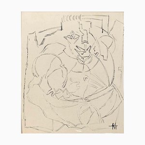 Reynold Arnould, Ritratto di Camille Renault, Disegno a inchiostro, metà del XX secolo