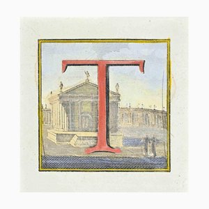 Luigi Vanvitelli, Letter T, Etching, 1780