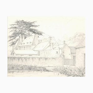 André Roland Brudieux, Les Granges de Port Royal, Pencil Drawing, 1970s