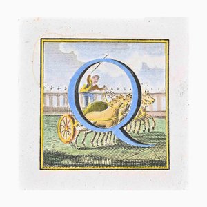 Luigi Vanvitelli, Capital Letter Q, Etching, 18th Century