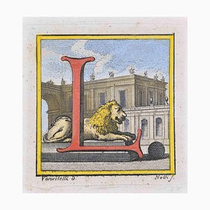 Luigi Vanvitelli, Letter L, Etching, 18th Century
