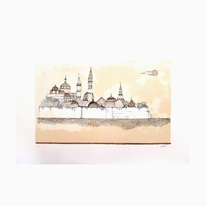 Lithographie Ossi Czinner, Ville Fantastique, 1970s