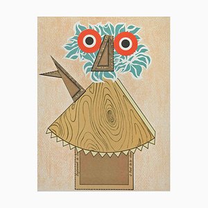 Enrico Baj, Hibou, Lithographie, 1975