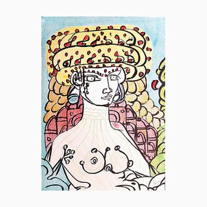 Tono Zancanaro, Poppea II Nude, Lithograph, 1981