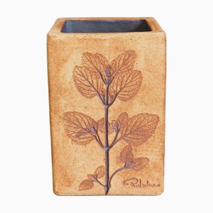 Vintage French Ceramic Vase by Raymonde Leduc, 1970s