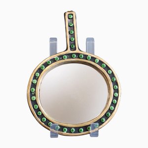 Französischer Vintage Handspiegel aus Keramik von Mithé Espelt, 1970er