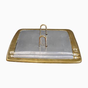 Vintage Aluminium and Brass Flip Calendar Stand by David Marshall, 1980s