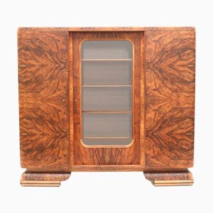 Mueble Art Déco vintage grande de nogal nudoso, años 30