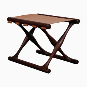 Wenge Guldhoj Folding Stool from Poul Hundevad, 1948